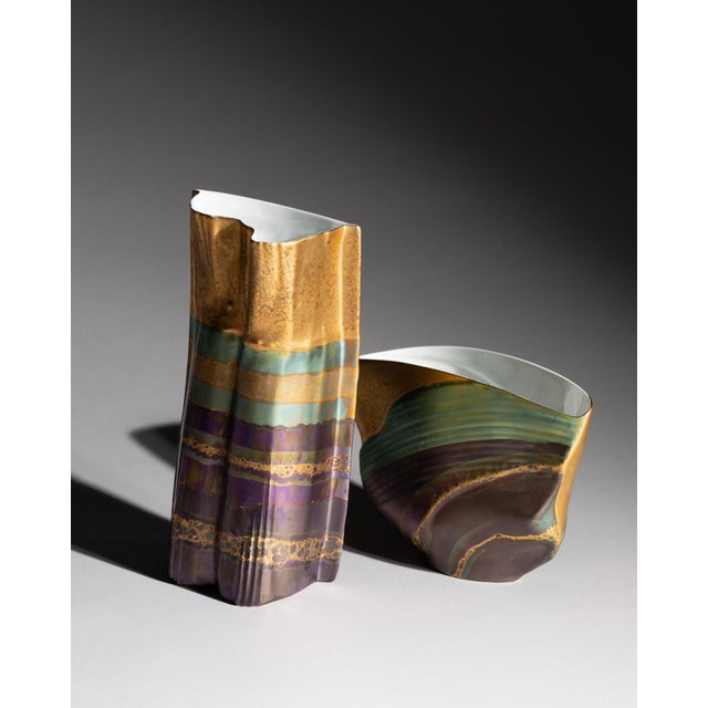 1990s Porcelain Vases by Johan Van Loon and Helmut Drexler for Rosenthal, 1993, Set of 2 For Sale - Image 5 of 15