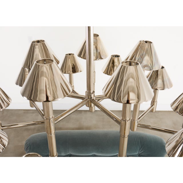 Ralph Lauren Ralph Lauren "Barrett Large Knurled Chandelier" Polished Nickel For Sale - Image 4 of 18