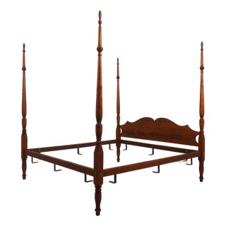 Eldred Wheeler King Size Tiger Maple Poster Bed For Sale