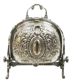 Antique English Sheffield Victorian Repousse Silver Plated Biscuit Warmer Box