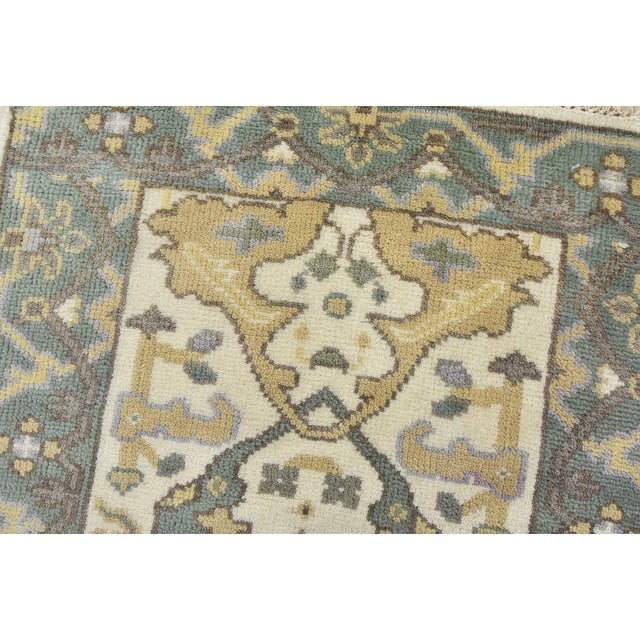 Oushak Runner 2'6'' X 9'10'' Ivory Wool Tribal Hand-Knotted Oriental Rug For Sale In Philadelphia - Image 6 of 12