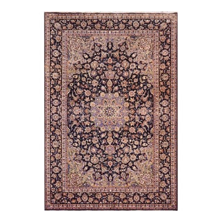 Art Nouveau Antique Blue/Beige Wool Rug - 9'7'' X 12'11'' For Sale