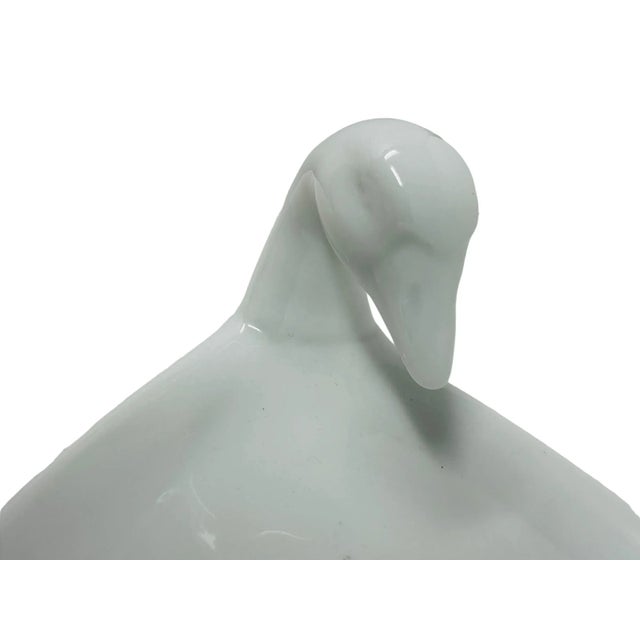 Limoges, France Vintage Limoges White Ceramic Swan Serving Dish Made in France For Sale - Image 4 of 11