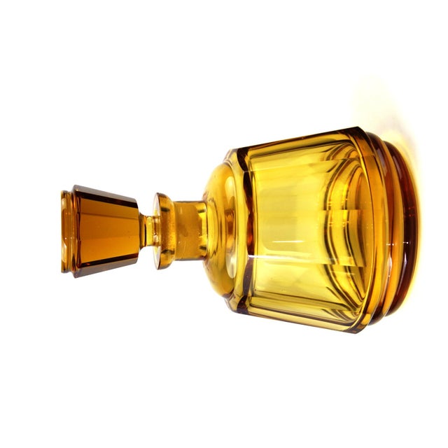 Mid-Century Amber Glass Liqueur Set from Moser Karlsbad, Set of 7 For Sale - Image 13 of 18