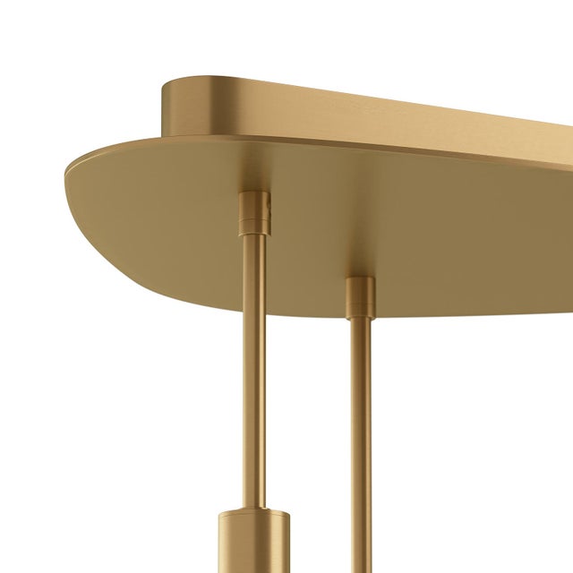 Brass Rhoads Chandelier, Alabaster/Natural Brass For Sale - Image 8 of 9