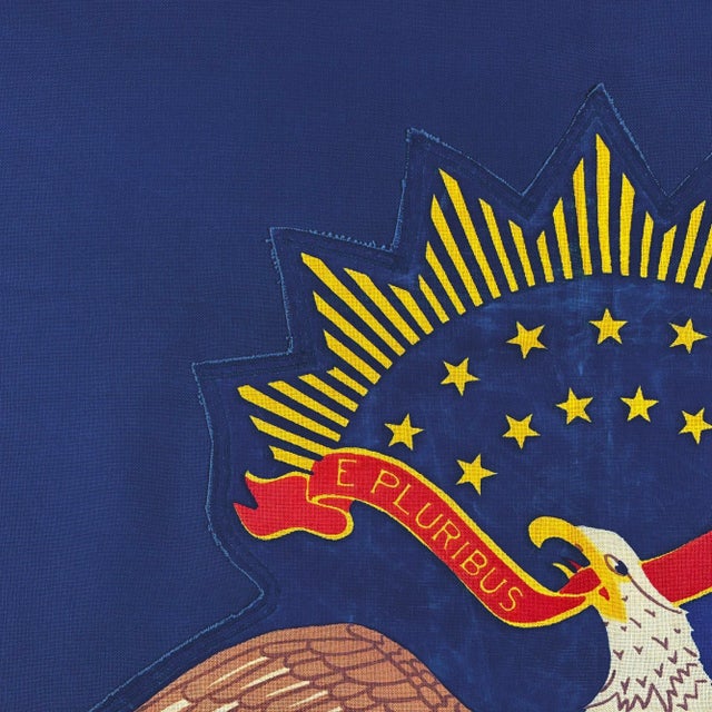 Mid 20th Century Vintage Cotton Flag of North Dakota For Sale - Image 5 of 6