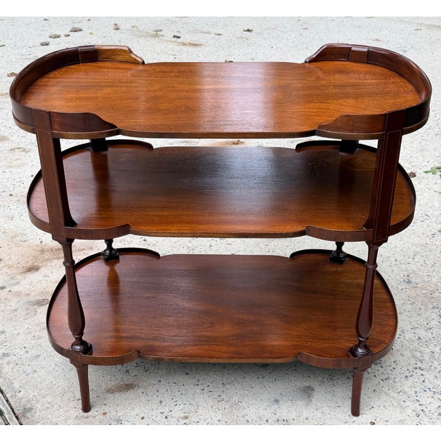 English Regency 3 Tier Mahogany Server Etagere Bar For Sale - Image 3 of 14