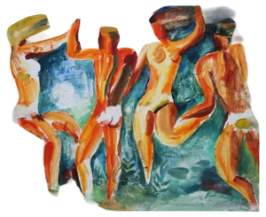 Malda Muizule, Dances, 1971, Watercolor