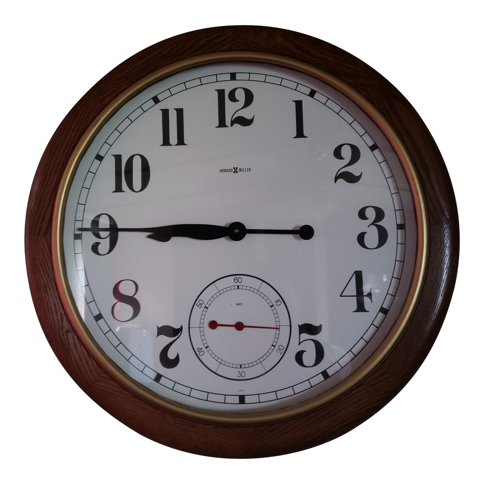 1970s Howard Miller Oak Wood Model 622757 Magnifique Wall Clock Chairish