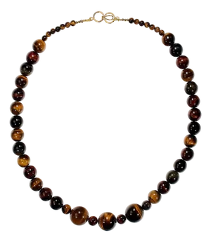 Ajd 25 Inch Tiger's Eye Multi Color Necklace Perfect for Fall