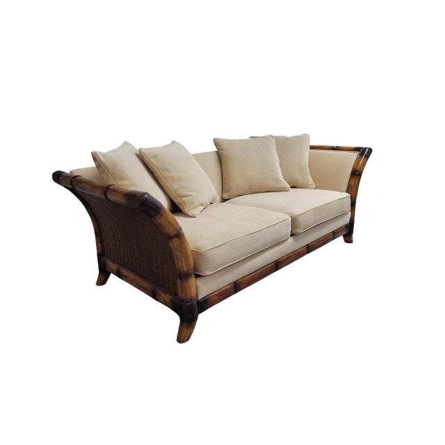 Postmodern Flared Arm Tuxedo Sofa in Textured Velvet For Sale - Image 4 of 18