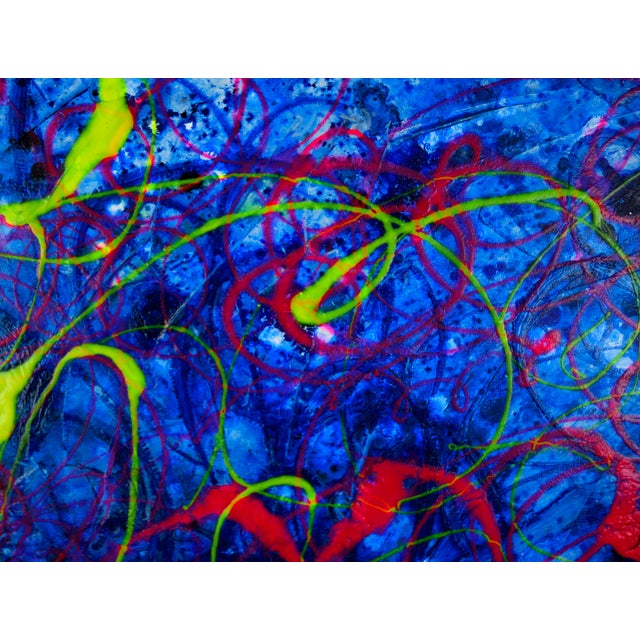 Expressionism Ocean Lights - Expressionist Composition in Acrylic on Canvas by Charles David Francis For Sale - Image 3 of 9