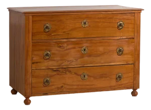 Antique Biedermeier Chest of Drawers with Flower-Shaped Hardware, 1850s
