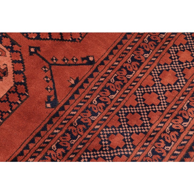 1980s Tribal Kargahi Rust/Blue Wool Rug - 6'11'' X 10'2'' For Sale - Image 5 of 9