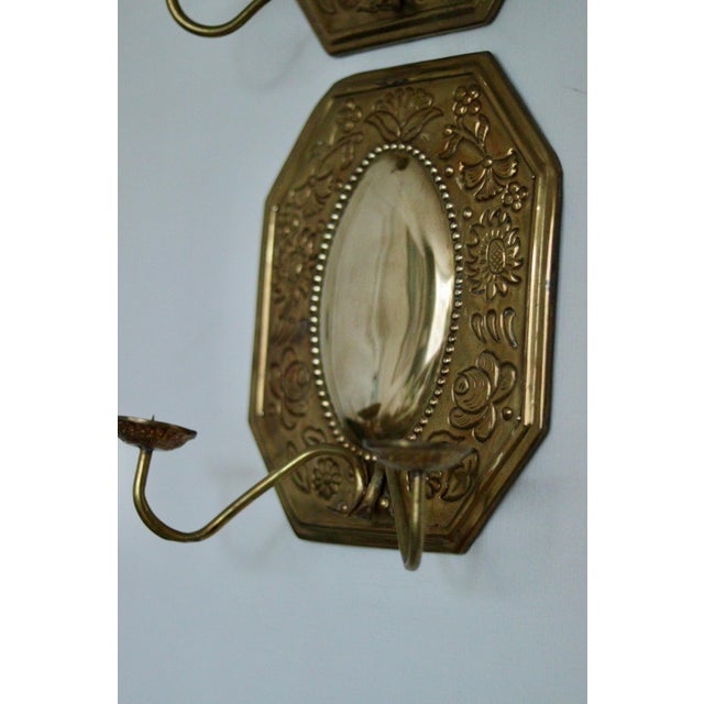 Mid-Century Swedish Octagonal Brass Double Arm Sconces, Set of 2 For Sale - Image 16 of 18