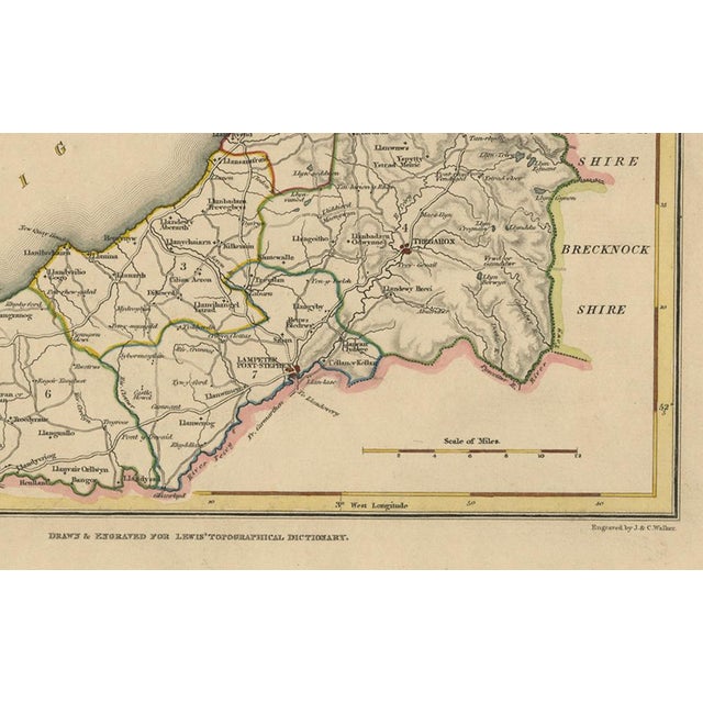 Map of Cardiganshire by Lewis, 1844 For Sale - Image 4 of 10