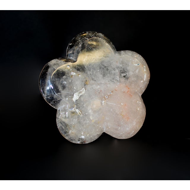 Rock Crystal Peach Blossom Plate Japanese Artisan For Sale - Image 14 of 14