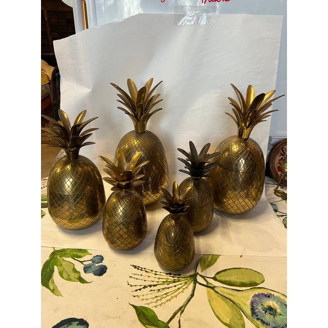 1970s Brass Pineapple Boxes - Set of 6 For Sale In Atlanta - Image 6 of 8