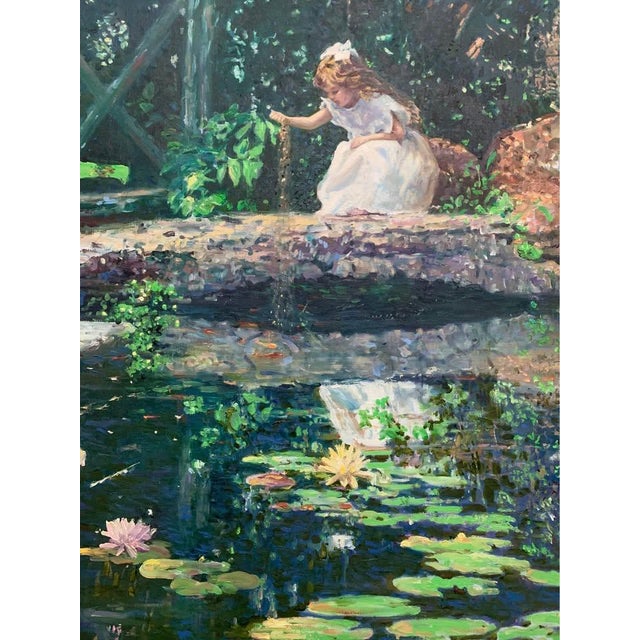 Monumental Original Oil on Canvas by Nelda Pieper | "Enlightened Reflection" | 55" Large Scale Impressionist Statement Art...