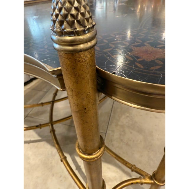Chinoiserie Cocktail Table With Gilt Faux Bamboo Base For Sale - Image 12 of 12