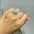 Turquoise Minimalist 4.7 Ct Oval Turquoise Bezel Set Solitaire Ring in 925 Sterling Silver Size 7.5 For Sale - Image 8 of 15