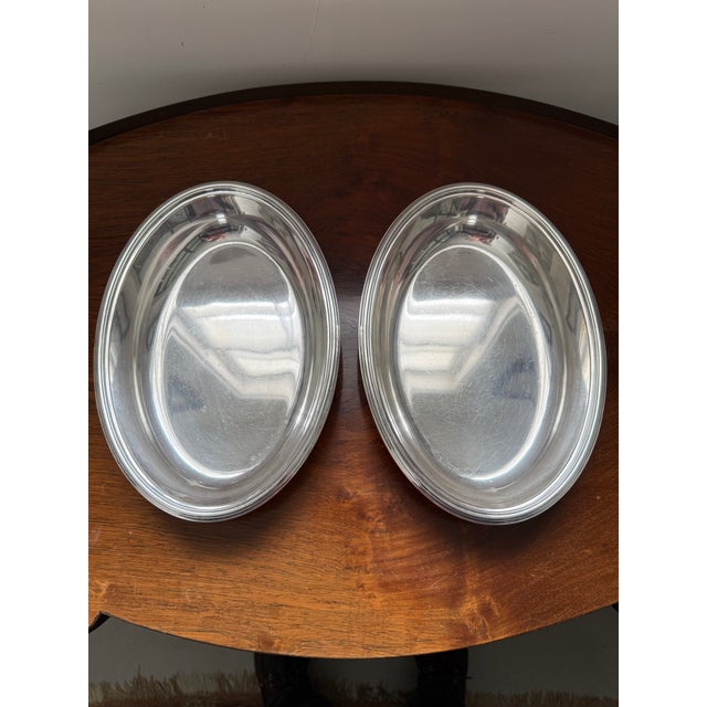 Pair of Vintage Tiffany & Co. Silver Plated Open Oval Serving Dishes For Sale - Image 11 of 12