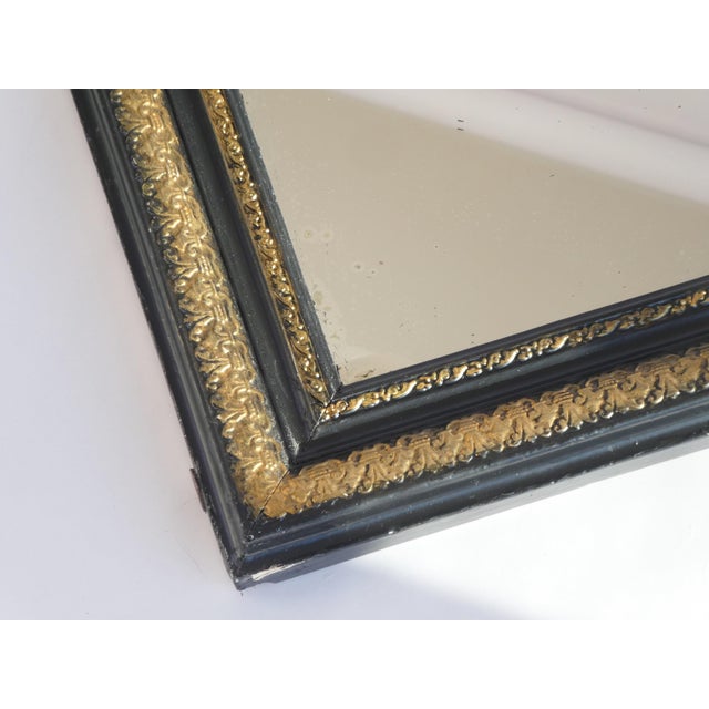 Black Tall Antique 19th Century Louis Philippe French Mirror in Arched Gilt Wood For Sale - Image 8 of 10
