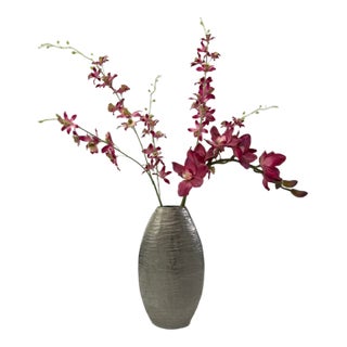 Elegant Silver Vase With or Without Orchids For Sale