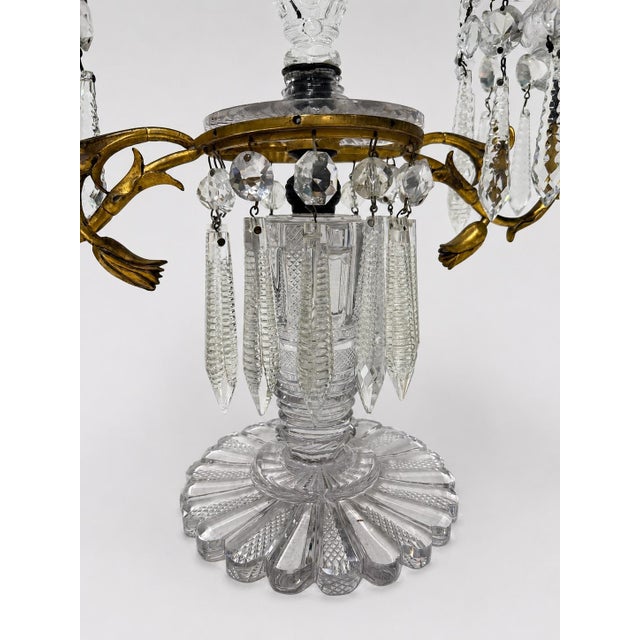 Pair of French Louis XVI Style Cut-Crystal and Gilt-Metal Candelabra, Circa 1880–1900 For Sale In Providence - Image 6 of 13