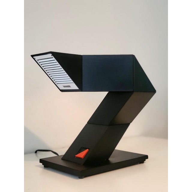 1980s Vintage Zig Zag Table Lamps from Massive, Belgium, 1984, Set of 2 For Sale - Image 5 of 12