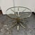 Design Plus Gallery presents a Vintage Italian Mid-Century Brass + Chrome Round Glass Dining Table. This distinctive table...