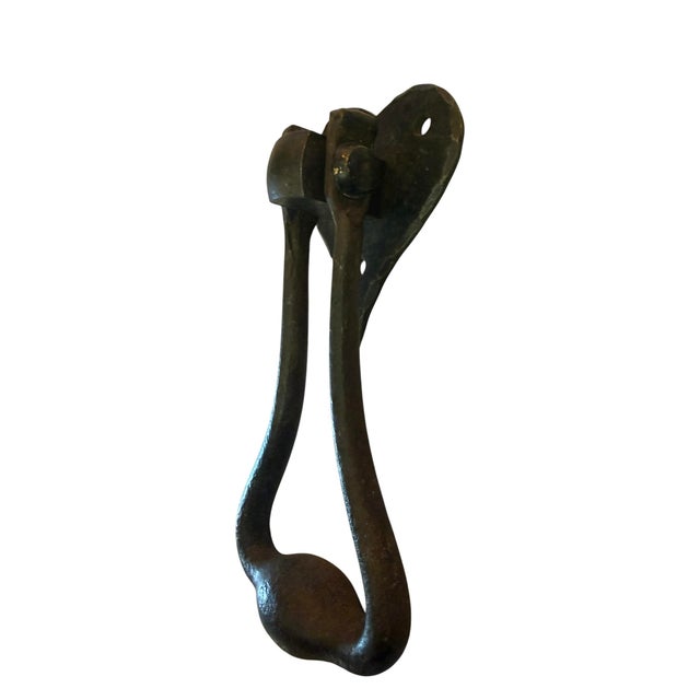 American Antique Cast Iron Heart Door Knocker For Sale - Image 3 of 5