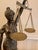 Neoclassical Late 20th Century Bronze Lady Justice Statue With Blindfold and Scales, Heavy, 15.25" Tall, Law Office Decor For Sale - Image 3 of 9