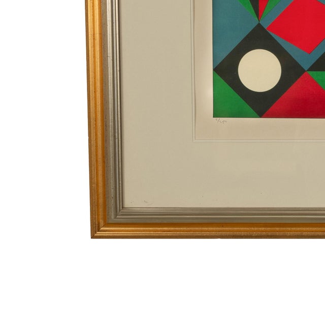 Original Op Art Abstract Color Screenprint "Planetary Folklore" by Victor Vasarely 1968 Signed #2/250 For Sale - Image 9 of 12