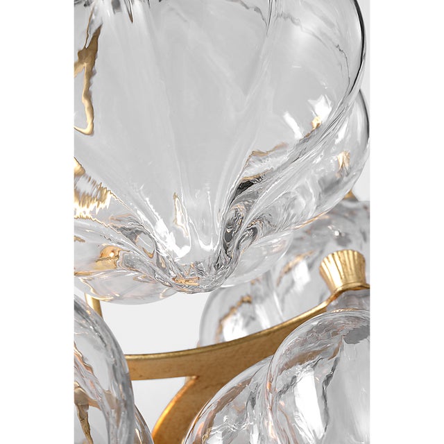 Metal Julie Neill for Visual Comfort Signature Caselli 15" Sconce in Gild with Clear Glass For Sale - Image 7 of 12