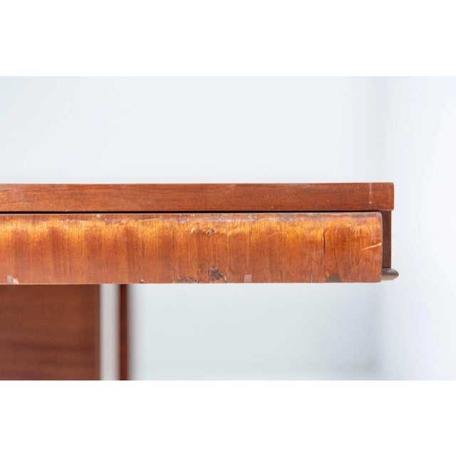 20th Century Art Deco Flamed Mohagany Desk For Sale - Image 9 of 12