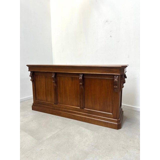 Counter in Elm Wood with Carved Details For Sale - Image 5 of 5