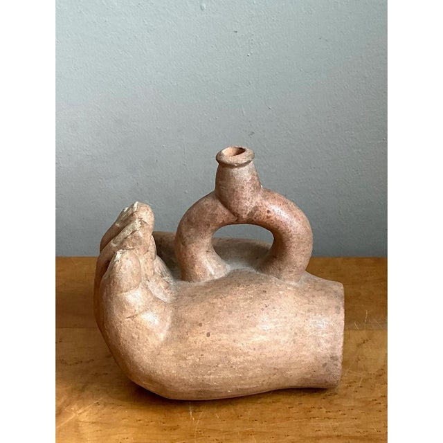 Late 20th Century Vintage Sculptural Terracotta Vase For Sale - Image 5 of 12