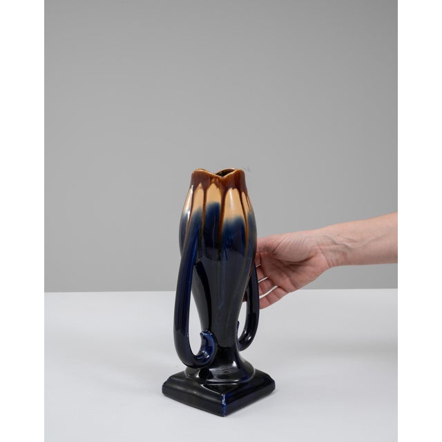 Traditional 1920s Belgian Ceramic Vase For Sale - Image 3 of 18