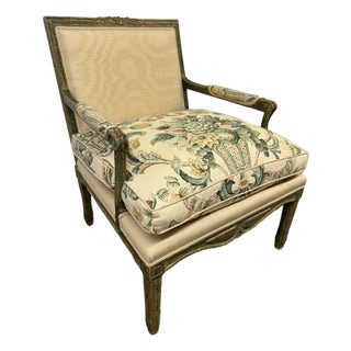Minton-Spindell Louis XVI Style Fauteuil Chair For Sale