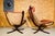 Vintage Leather Lowback and Highback Falcon Chairs by Sigurd Resell, Set of 2 For Sale - Image 6 of 12