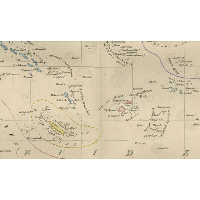 Map of Australia and Polynesia with New Zealand by Noothoven van Goor, 1876 For Sale - Image 9 of 11