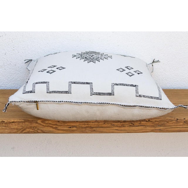 Moroccan 24" Zelliage Stitch Moroccan Silk Pillow For Sale - Image 3 of 5