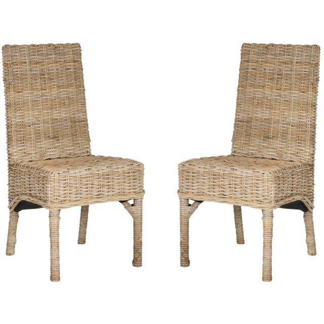 18''H Rattan Side Chair in Natural Unfinished - a Pair For Sale - Image 11 of 11