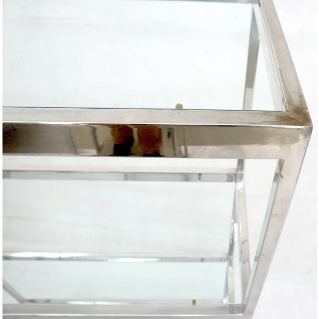 Mid 20th Century Mid-Century Modern Five Shelves Chrome and Glass Shelving Unit Étagère For Sale - Image 5 of 9