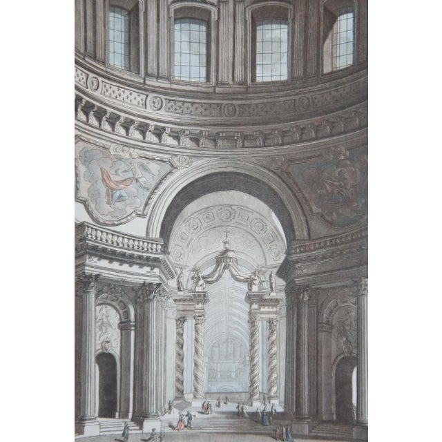Paint Antique Jean Francois Janinet (1752-1814) Royal Hotel & Church Etchings - A Pair For Sale - Image 7 of 13