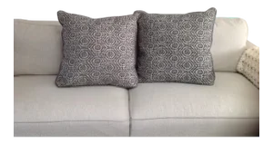 Transitional Gray and Cream Ikat Pattern Cotton Velvet Pillows - a Pair