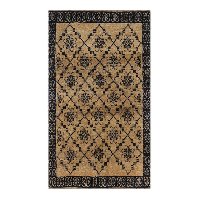 Vintage Turkish Yellow Karapinar Tulu Rug 3'7'' X 6'3'' For Sale