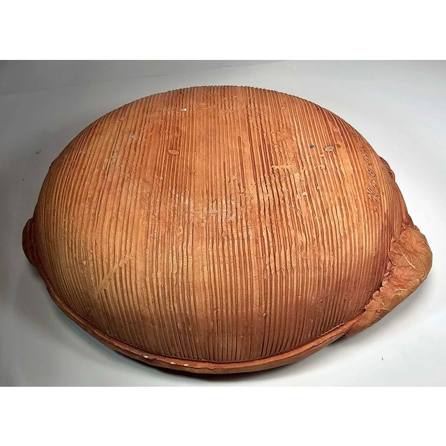 Ceramic Set of Two 1980s Handmade Pottery Basket With Leaves by Terrafirma Studio For Sale - Image 7 of 9