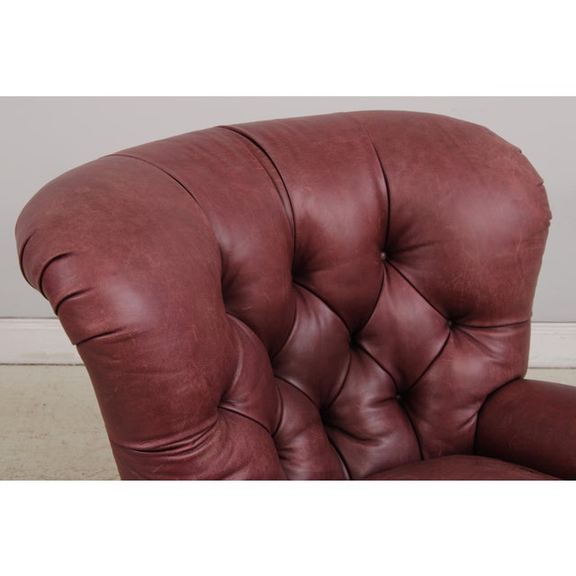 Animal Skin Restoration Hardware Ralph Lauren Tufted Leather Lounge Chair For Sale - Image 7 of 16